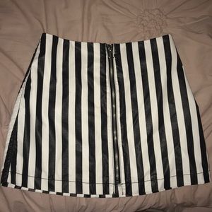 Striped Pleather Skirt